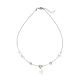 Halskette mit Naturperlenanhänger und Glasperlenketten NJEW-M201-01A-1