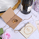 創造的な木製のグリーティングカード  結婚式の誓いの本  ジュートロープとクラフト紙で  単語の長方形  アンティークホワイト  105x75x2mm DIY-WH0349-171A-4