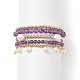 Ensemble de bracelets extensibles en perles d'améthyste naturelle et de laiton de style 5pcs 5 BJEW-JB08870-01-1
