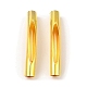 真鍮製チューブビーズ  中空カーブチューブ  ゴールドカラー  35x5mm  穴：4mm KK-D040-01G-1