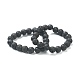 Natürliche Lava Rock Perlen Stretch Armbänder BJEW-A117-D-33-1