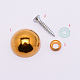 ステンレス鋼の半円形のリベット  鉄ネジ付き  プラスチックと真鍮のリング  ゴールドカラー  25.5x12.5mm  穴：8.5mm STAS-WH0016-35G-1