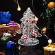 透明アクリルイヤリングディスプレイスタンド、スパンコール付き  クリスマスツリー型イヤリングオーガナイザーホルダー  ホワイト  完成品：12.5x12.4x15cm  約3個/セット EDIS-WH0012-40B-2