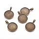 Supports de cabochon de pendentif de style tibétain X-TIBEP-20474-AB-LF-1