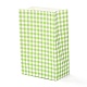 タータン模様の紙袋が付いている長方形  ハンドルなし  ギフト＆フードバッグ用  黄緑  23x15x0.1cm CARB-Z001-01C-3