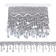 Nbeads 約 4.92 ヤード (4.5 メートル) スタービーズトリム  刺繍レーストリムスタークラフトスパンコールフリンジレーススパークルタッセルレースリボン用縫製クラフトホームパーティーの装飾  銀 OCOR-NB0001-68B-1
