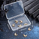 Beebeecraft 1 scatola 8 pezzi ciondoli luna placcati oro 18k conchiglie pendenti con ciondoli a mezzaluna con zirconi cubici per orecchini collana fai da te KK-BBC0003-72-7