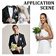 Craspire 1pc 絹布リストコサージュ  シルク布の花のブートニエールブローチ1個付き。  結婚式のための  パーティー  インディゴ  122x22~65x44mm AJEW-CP0001-72-7