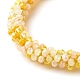 Braccialetto elastico intrecciato con perle di vetro bling BJEW-JB07423-04-3