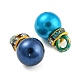 (vente de clôture défectueuse : teint en anneau) breloques en plastique ABS avec perles d'imitation KY-XCP0001-25-2