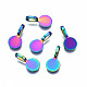 Almohadillas planas pegadas de aleación de color arcoíris para hacer colgantes PALLOY-N163-099-NR-1