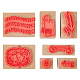 Juegos de sellos de goma de madera DIY-WH0224-17-1