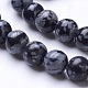 Natural Snowflake Obsidian Beads Strands G-D855-11-6mm-3