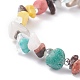 Bracelet extensible en perles de pierres précieuses mixtes naturelles et synthétiques pour femme BJEW-JB07657-01-4