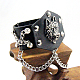 Style punk rock bracelets tête de vache de loup en cuir BJEW-O088-14-2
