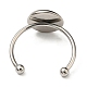 304 Stainless Steel Open Cuff Ring Findings STAS-H215-01B-P-3