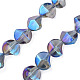 Chapelets de perles en verre transparent électrolytique EGLA-N008-019-3