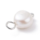 Natural Cultured Freshwater Pearl Charms PALLOY-JF01099-03-5