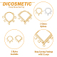 Dicosmétique 24 pièces 4 styles en laiton boucle d'oreille trouver KK-DC0003-15-5