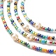 Collier multicouche de noeud de corde de perle naturelle et de graine de verre pour les femmes NJEW-JN03908-02-4