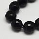 Facetas redondas grado hilos de cuentas de piedra negro G-N0137-04-10mm-1