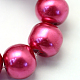 Backen gemalt pearlized Glasperlen runden Perle Stränge HY-Q003-4mm-57-3