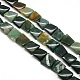 Natural Moss Agate Twist Square Beads Strands G-L238-09-1
