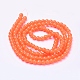 Tomato Color Spray Painted Round Imitation Jade Glass Beads Strands X-DGLA-S076-6mm-10-3