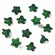 透明なアクリルビーズ  艶消し  花  濃い緑  17.5x12mm  穴：1.5mm  約770個/500g PLF018-09-2