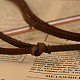 Verstellbare Lederband Legierung Flügel Anhänger Halsketten für Männer NJEW-k031-22-4