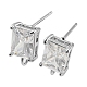 Фурнитура для серег из латуни с кубическим цирконием X-KK-Q789-14P-1