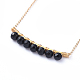 Faceted Natural Black Agate Pendant Necklaces NJEW-JN02791-01-2