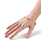 Bracelet breloques orange tressé graine de verre pour femme BJEW-TA00140-04-3