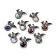 Natural & Synthetic Mixed Gemstone Dome Pendants G-H281-04-1
