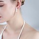 Boucles d'oreilles créoles à perles triple coquille JE1001A-7