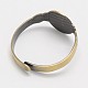 Cuff Brushed Antique Bronze Eco-Friendly Brass Pad Ring Setting Components KK-M164-02AB-NR-2