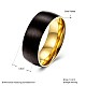 メンズチタンスチールフィンガー指輪  ワイドバンドリング  ゴールドカラー  usサイズ10（19.8mm） RJEW-BB27581-A-10-6