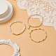 3Pcs 3 Style Natural White Jade & Moonstone Beaded Stretch Bracelets Set BJEW-JB09120-2