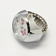 Relojes de cuarzo anillo elástico de hierro RJEW-R119-13-3