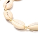 Set di cavigliere di perline intrecciate con conchiglia di ciprea naturale per ragazze donne X1-AJEW-AN00451-02-8