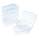 6 boîte en plastique transparente avec couvercle à charnière CON-YW0001-59-1