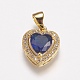 Brass Micro Pave Cubic Zirconia Charms ZIRC-E143-58A-G-1
