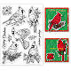 GLOBLELAND Christmas Clear Stamps Cardinal Bird Holly Silicone Clear Stamp Seals for Cards Making DIY Scrapbooking Photo Journal Album Decoration DIY-WH0167-56-995-1