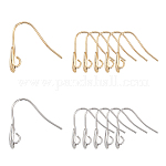 SuperZubehör 40Stk Silbergold Messing Ohrring Haken Metall Ohrring Draht Haken Ohr Draht für DIY Ohrring Herstellung 17x16x5mm