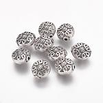 Tibetischer stil legierung perlen, Cadmiumfrei und Nickel frei und Bleifrei, Antik Silber Farbe, 11x10x6 mm, Bohrung: 1 mm