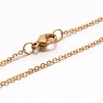 Cable de cadena de collares 304 acero inoxidable, con cierre de pinza, dorado, 17.7 pulgada (45 cm), anillo de salto: 3x0.5 mm
