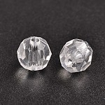 Perles en acrylique transparente, rond clair facetté, clair, 6mm, Trou: 1.5mm, environ 4300 pcs/500 g