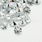 Cabochons de dos pointus de strass d'imitation acrylique de Taiwan, facette, diamant, clair, 4.5x3mm