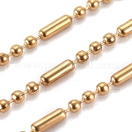 Cadenas de bolas de 304 acero inoxidable, dorado, 1.5mm, Enlaces: 1.5~5x1.5 mm, aproximadamente 32.8 pie (10 m) / rollo