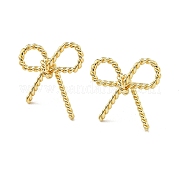 Женские серьги-гвоздики из латуни с бантом и стойкой EJEW-Z051-09G